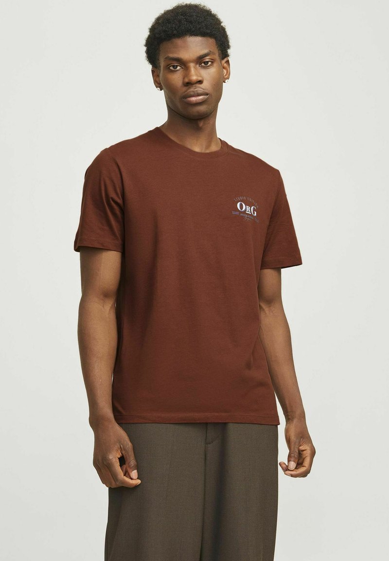 Jack & Jones RUNDHALS - T-shirts print - brown