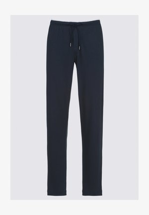 Pantaloni da lounge blu navy realizzati in tessuto morbido, con una vita elastica dotata di cordoncino e una vestibilità dritta e sartoriale.