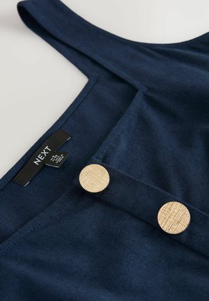 Next REGULAR FIT - BELTED SQUARE NECK MIDI - Košilové šaty - navy blue