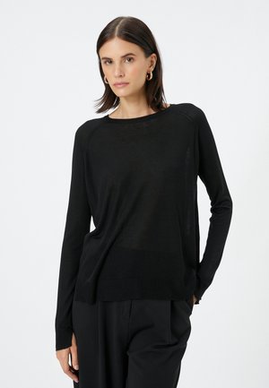 LONG SLEEVE CREW NECK BASIC  - Neule - black