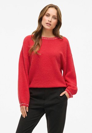 VISTELLA PEARL DETAIL - Pullover - hibiscus