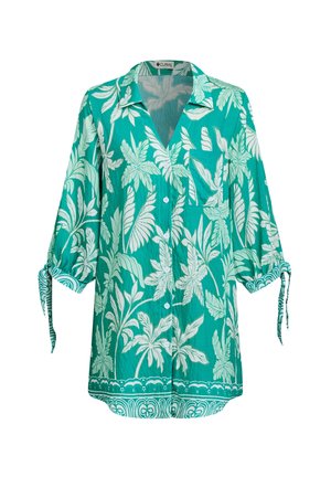 Cupshe, TROPICAL PALM TREE PRINT COVER UP DRESS - Blousejurk - green  white
