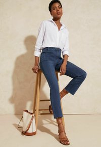 Love & Roses CROP - Slimfit džínsy - mid wash blue
