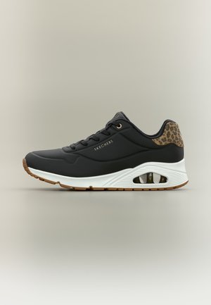 Skechers Wide Fit, UNO - Sneakers laag - black durabuck/leopard