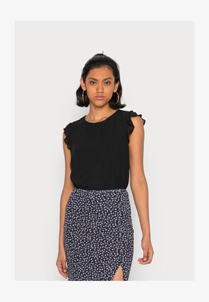 ONLY Onlann Star S/L Frill Top Noos Ptm – T-shirt Donna Con Volant, Vestibilità Normale, Tinta Unita E Fantasia