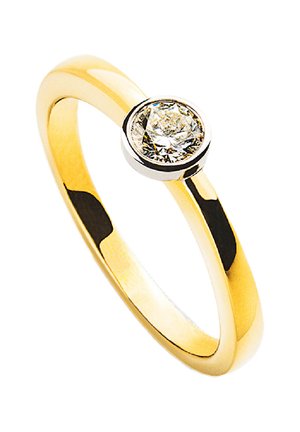 MUAU Schmuck SOLITÄR RING ZARGEN-FASSUNG , BRILLANTEN 0.10CT. FASSUNG - Anello - gold-coloured