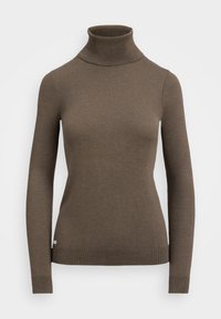 SILK-BLEND TURTLENECK SWEATER - Strickpullover - taupe brown heather