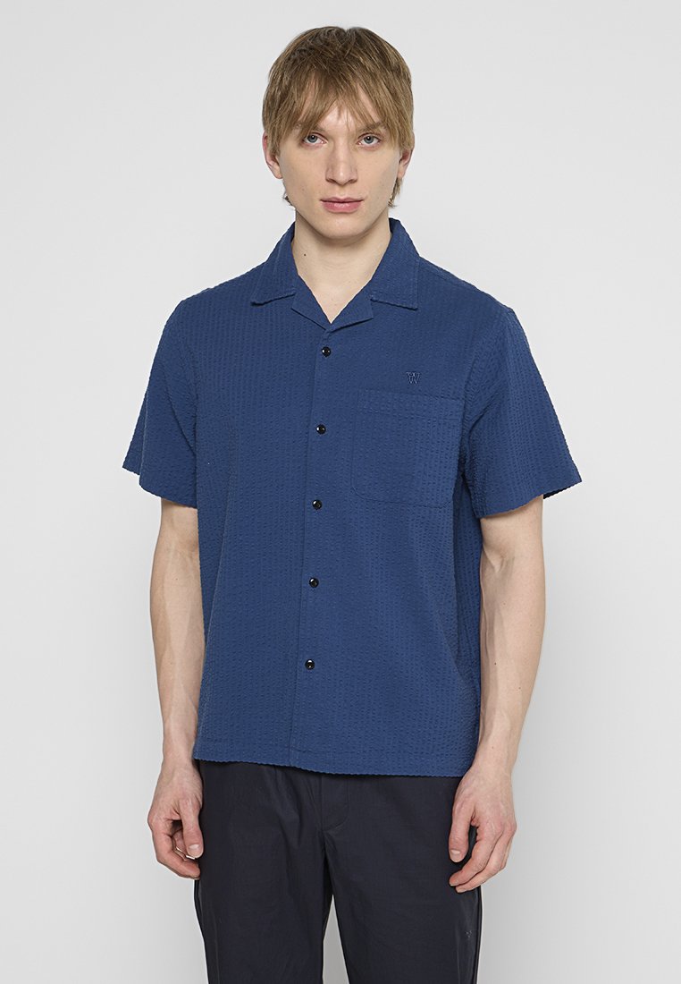 DOUBLE A BY W.W. Overhemd donkerblauw