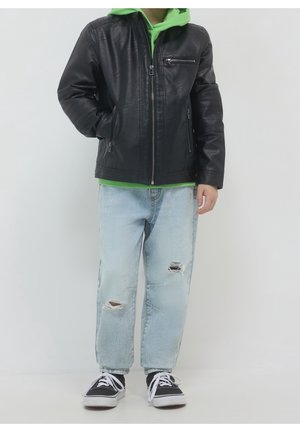 Imiteret læderjakke - black