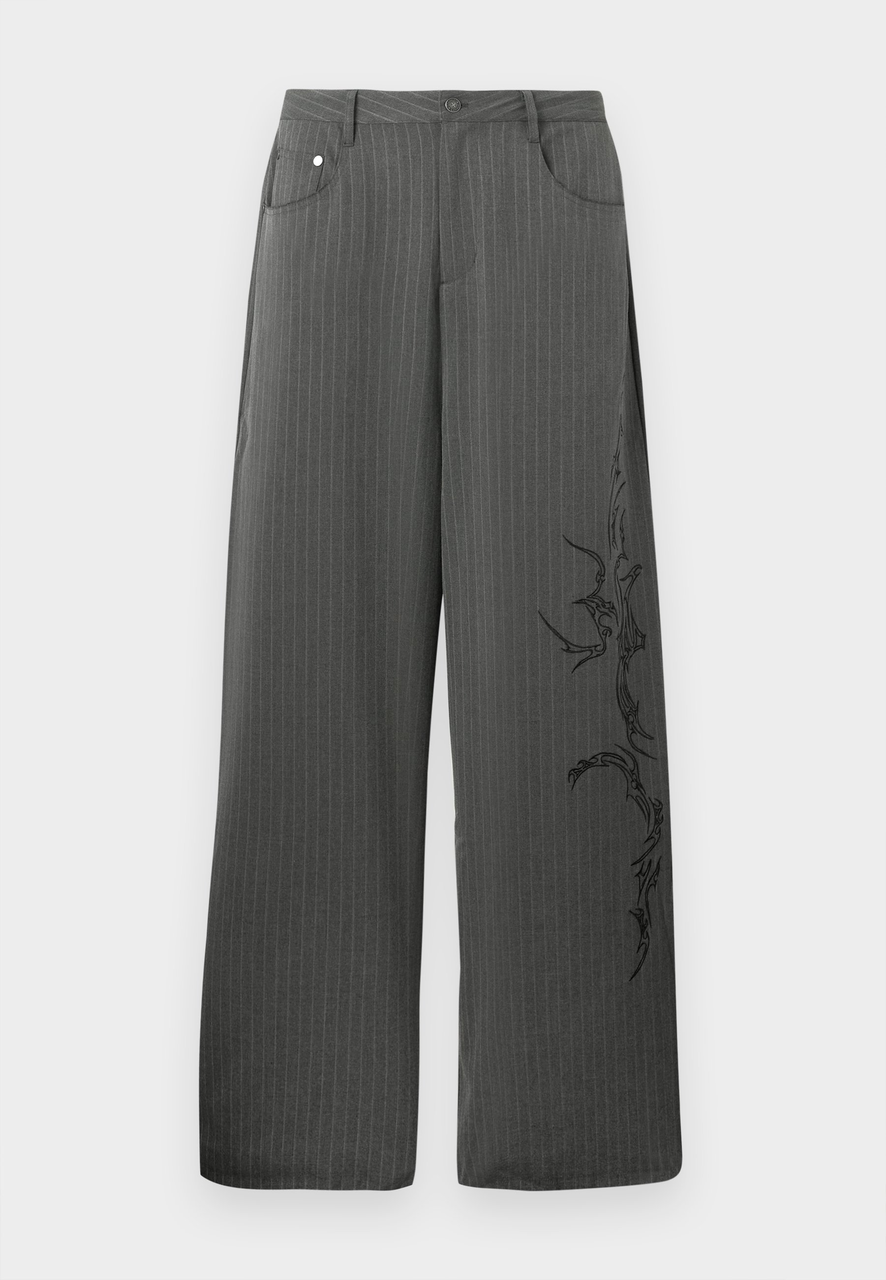 Jaded London GOTHIC PINSTRIPE GOLIATH TROUSERS - Trousers - grey