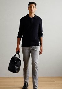 Scotch & Soda LONG SLEEVE POLO - Strickpullover - anthracite