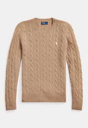 CABLE KNIT WOOL CASHMERE JUMPER - Pulover - collection camel melange