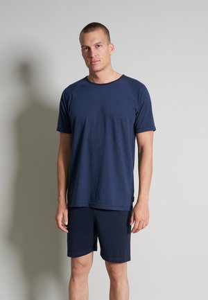 SET SHORTY - Pyjama set - blau/dunkel ringel