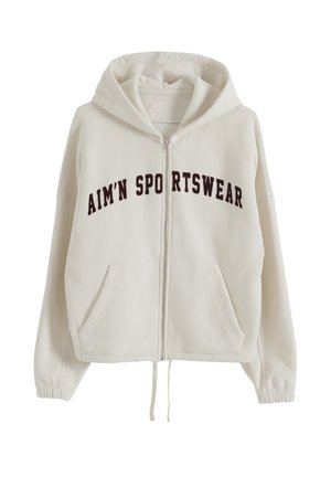 aim’n®, VARSITY SWEAT ZIP HOOD - Φούτερ με φερμουάρ - cream