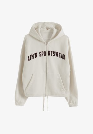 aim’n®, VARSITY SWEAT ZIP HOOD - Sweat zippé - cream