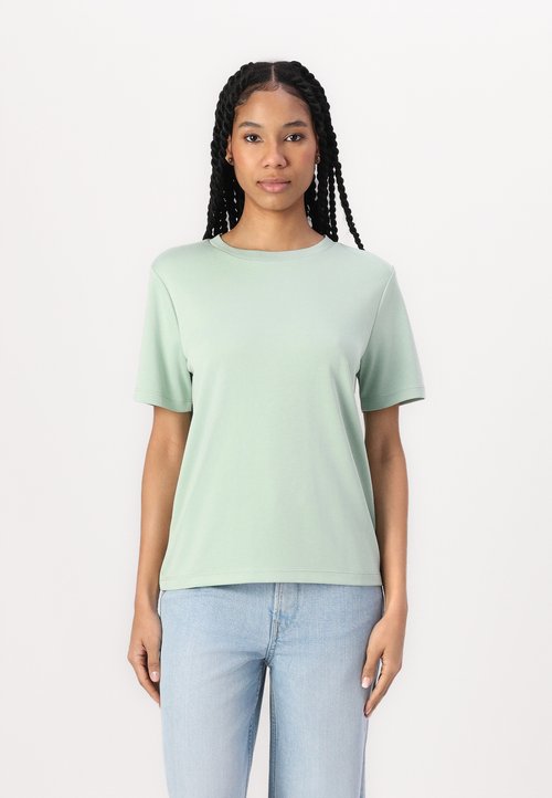 T-shirt Tom Tailor Femme - Coupe Optimale, Manches Courtes - Green Mist, Taille XL
