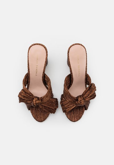 Loeffler Randall PENNY PLEATED KNOT MULE - Μιουλ με τακούνι - mocha