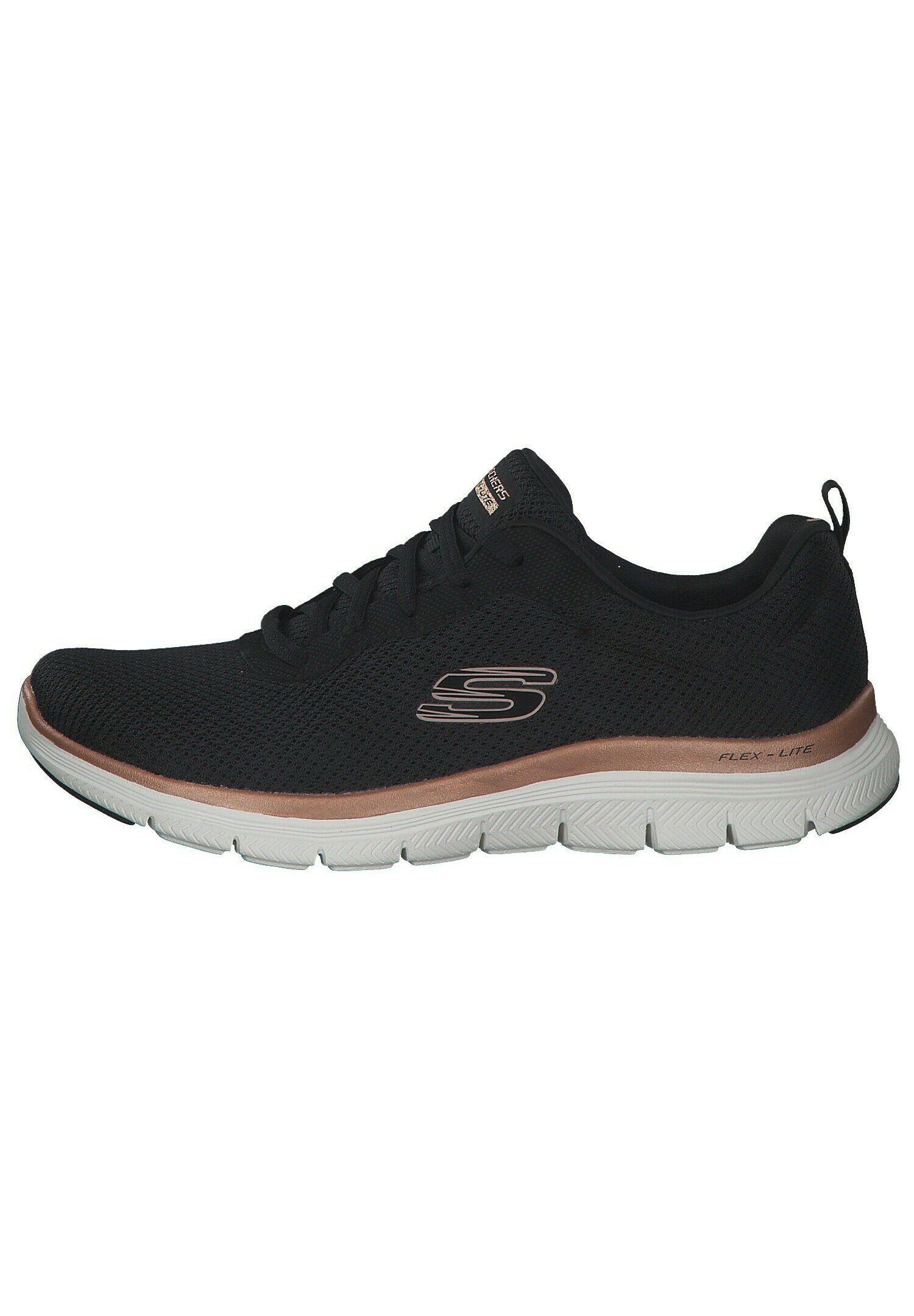 Skechers Sport FLEX APPEAL - Sneakers - black mesh / rose gold trim/sort - Zalando.dk