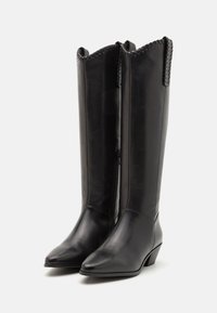Anna Field LEATHER - Kovbojské/motorkářské kozačky - black