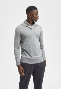 Selected Homme - SLHBERG HALF ZIP NOOS - Jumper - egret melange Thumbnail Image 1