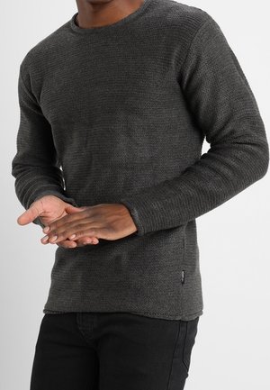 Strickpullover - mottled dark grey