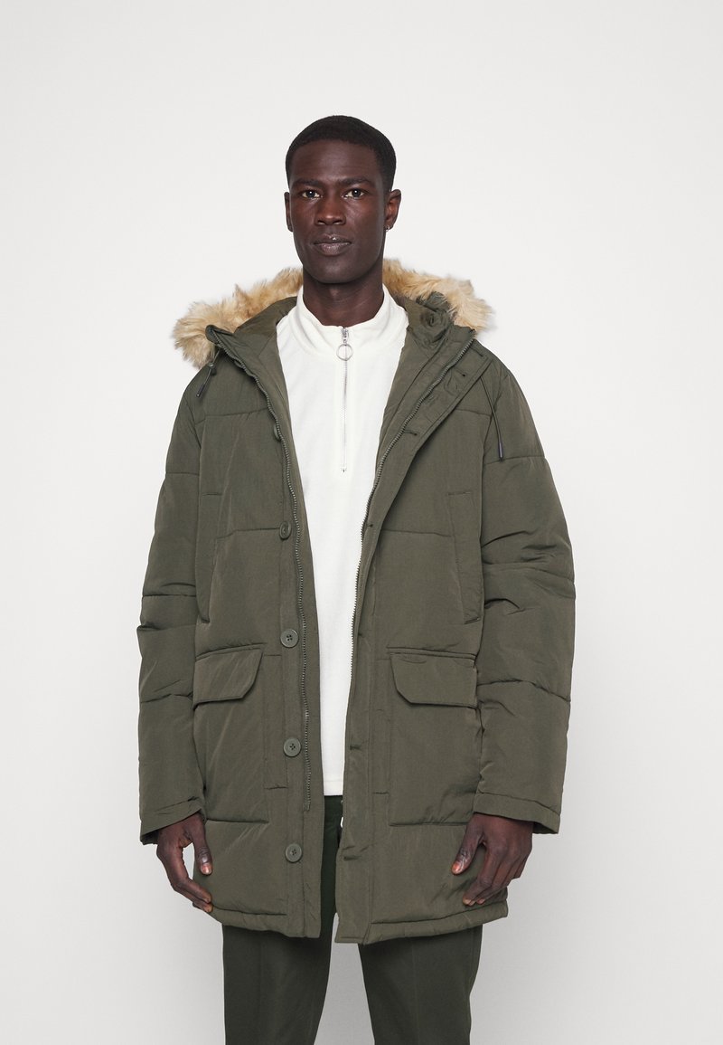Lyle & Scott HEAVYWEIGHT LONGLINE PUFFER JACKET - Casaco de inverno - olive