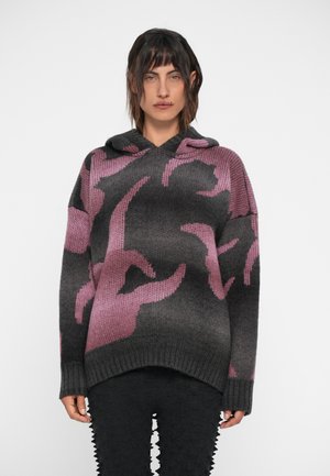 SHADOW FLORAL HOODIE - Trui - grey/pink