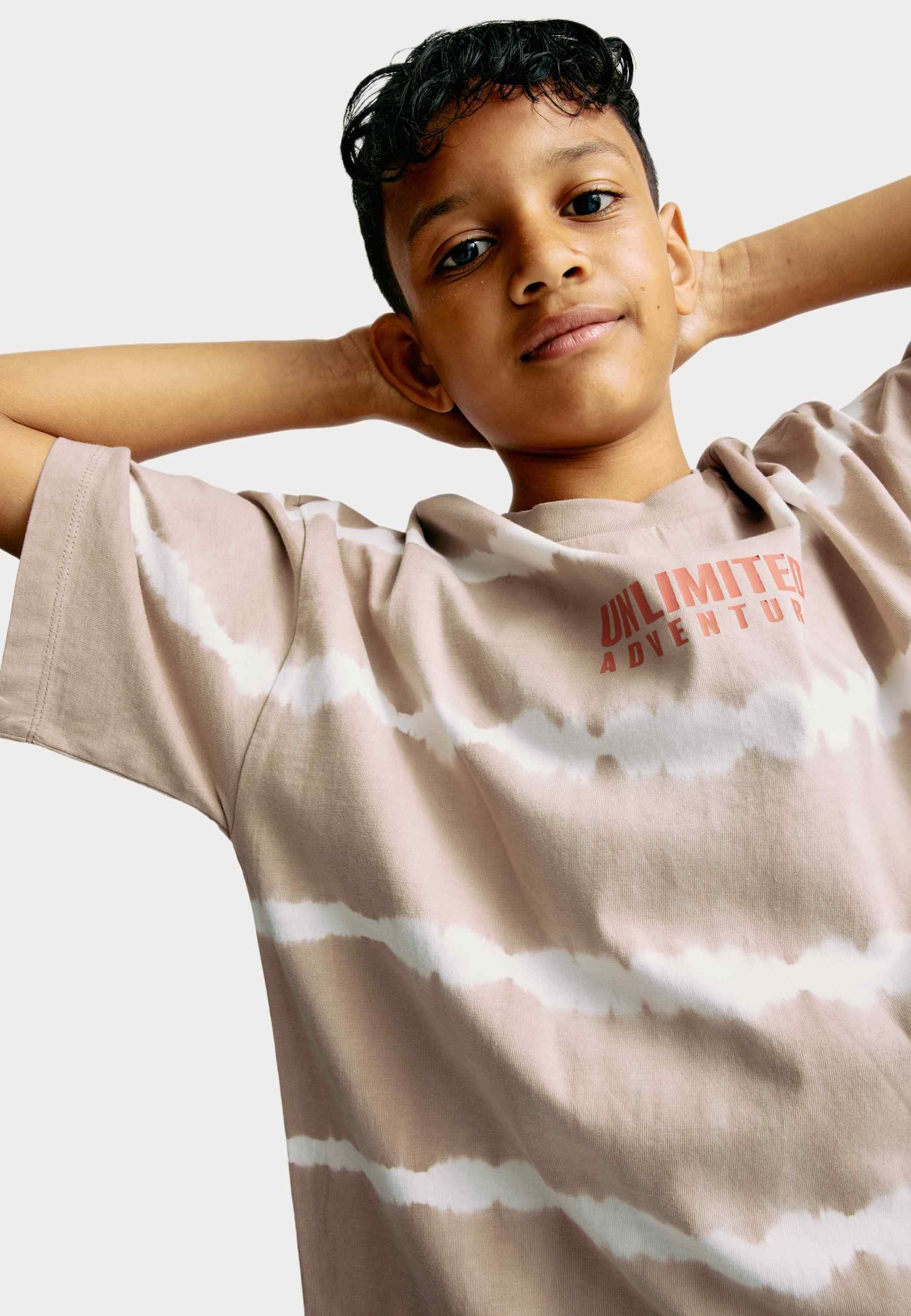 black tie dye on white shirt