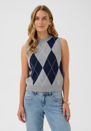 Love Copenhagen, LCMAIA KNIT SLIPOVER - Haut - navy and grey argyle