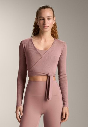 BLEND WRAP - Top s dlhým rukávom - light pink