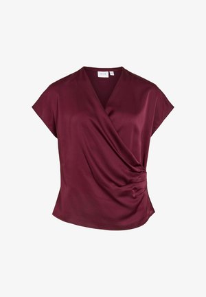 VILA, OBERTEIL MIT KURZEN ÄRMELN VIELETTE V-AUSSCHNITT - Blouse - winetasting
