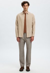 Selected Homme SLIMOWEN-BRUSHED NOOS - Button down-skjorte - pure cashmeredetail:mixed w. oatmeal