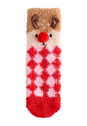 CHRISTMAS COSY ANKLE - Calcetines - red brown reindeer