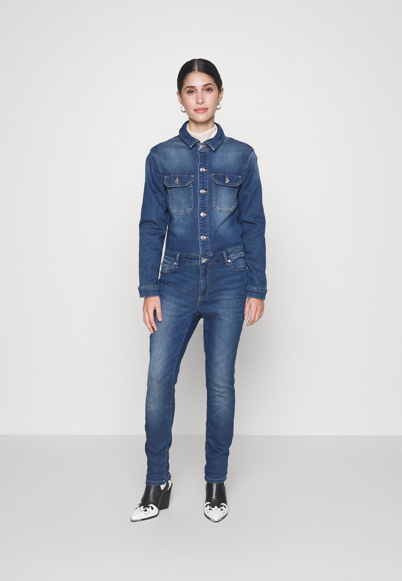 ONLY Petite ONLKIRA Jumpsuit dark blue denim/darkblue denim