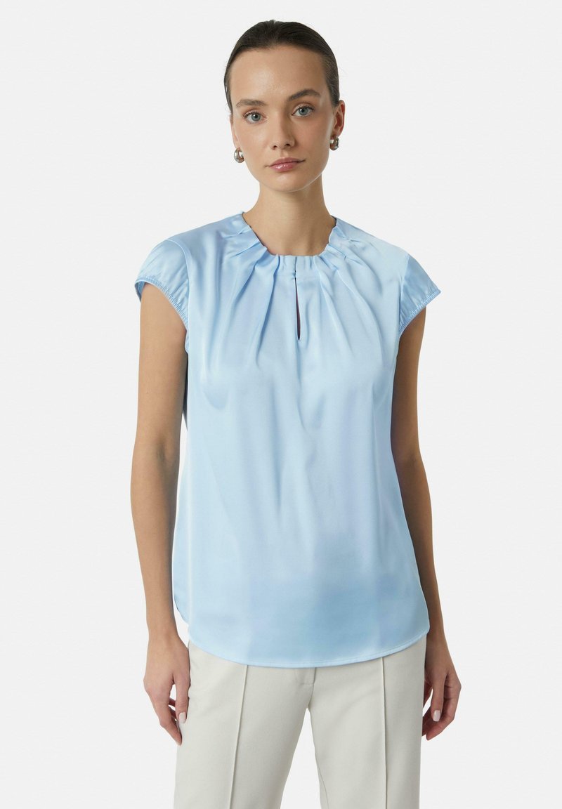 comma MIT RAFFUNG - Blouse - hellblau