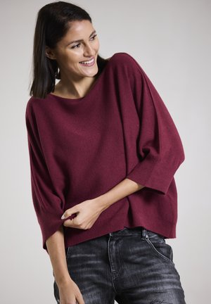 SOFT FLOW - Strickpullover - red wine