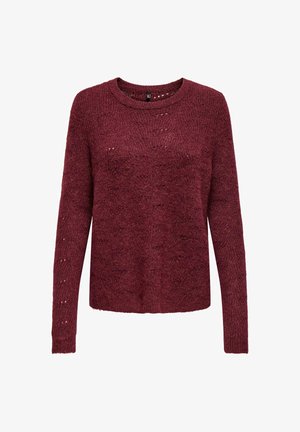 ONLY, ONLLOLLI L/S PULLOVER KNT NOOS - Džemper - cabernet
