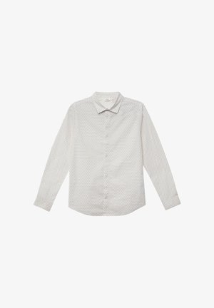 Langärmliges Hemd aus leichtem Stoff mit einem dezenten geometrischen Muster, ausgestattet mit einem klassischen Kragen und Einzelknopf-Manschetten.