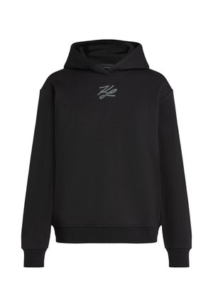 KARL LAGERFELD, RHINESTONE AUTOGRAPH HOODIE - Hættetrøje - black