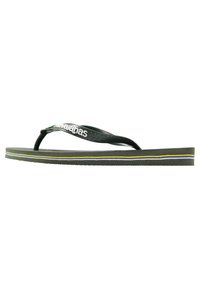 BRASIL LOGO UNISEX - Sandale s remenom u obliku slova T - green olive