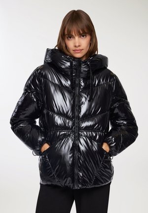 IMBOTTITO LUCIDO CON CAPPUCCIO - Parka - nero