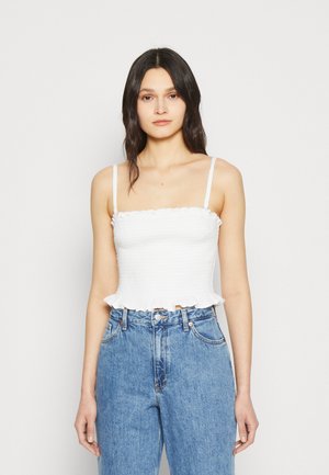 Hollister Co. BARE SMOCKED PEPLUM - Topper - white