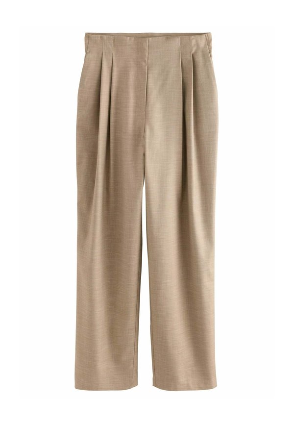 FIT - CROSS HATCH PLEAT LEG - Stoffhose - neutral