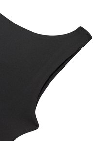 Costume da bagno nero realizzato in un tessuto morbido e elasticizzato, con scollatura tonda e design minimalista. Nessun logo o motivo visibile.