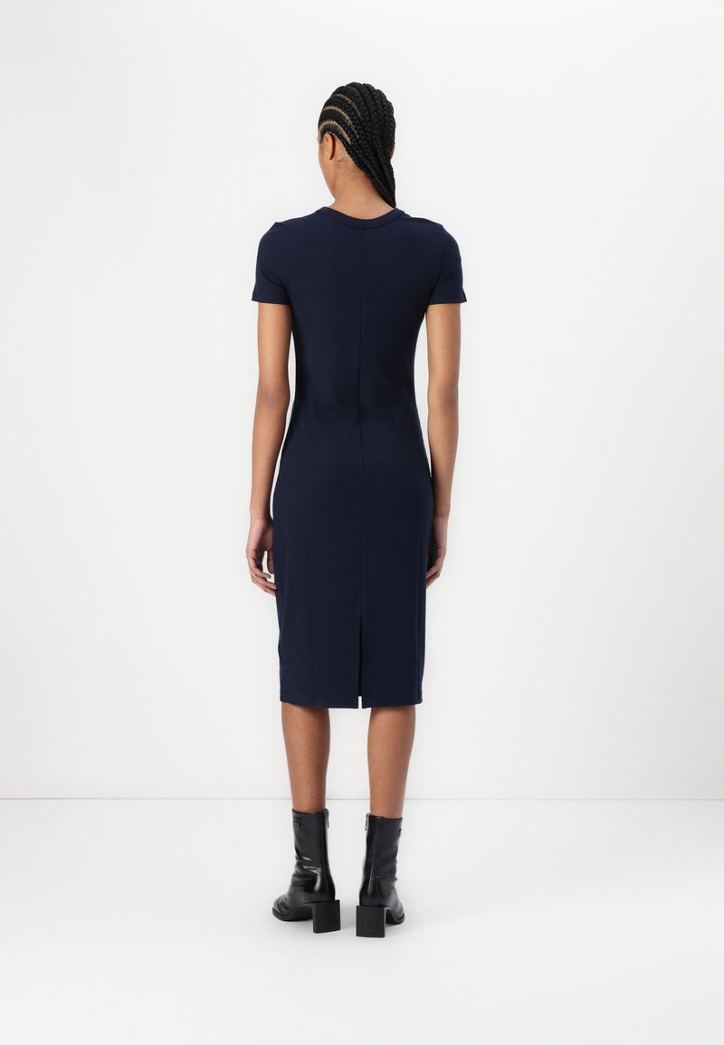 Tommy Jeans RIBBED SLIM MIDI BODYCON T-SHIRT DRESS - Shirt dress - dark  night navy/dark blue - Zalando.ie
