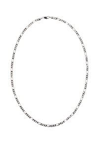 Sølv kædedyse med vekslende flade og runde led. Glat tekstur og poleret finish med en sikker lobsterlås.