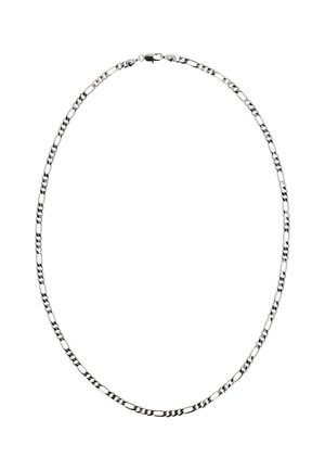 Colier din lanț argintiu cu linkuri alternante plate și rotunde. Textură netedă și finisaj lustruit, dotat cu un închizător lobster sigur.