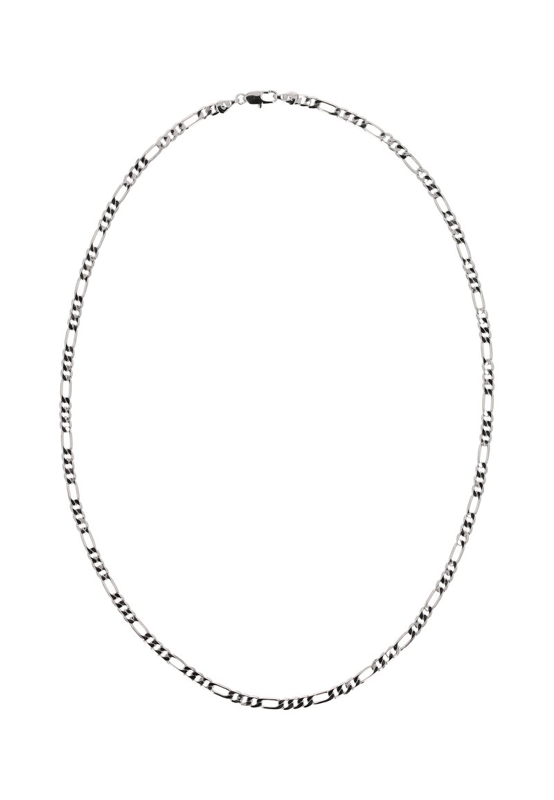 Sølv kædedyse med vekslende flade og runde led. Glat tekstur og poleret finish med en sikker lobsterlås.