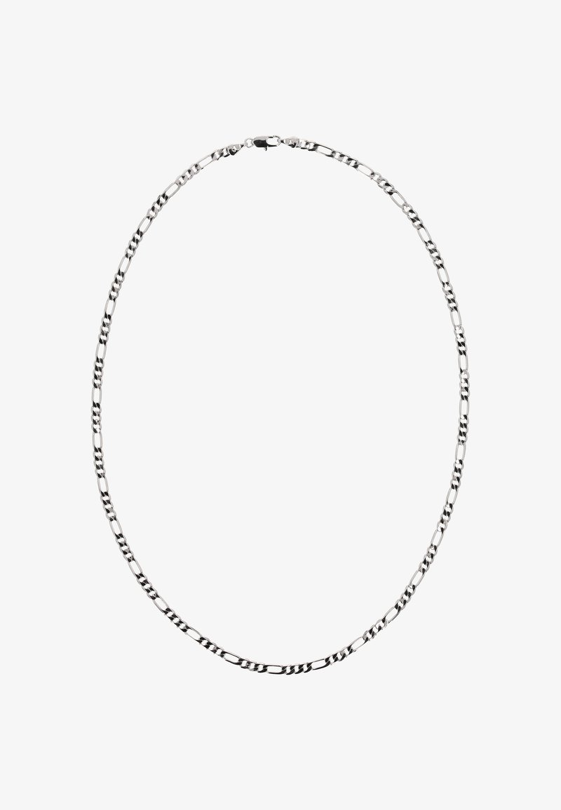 Sølv kædedyse med vekslende flade og runde led. Glat tekstur og poleret finish med en sikker lobsterlås.