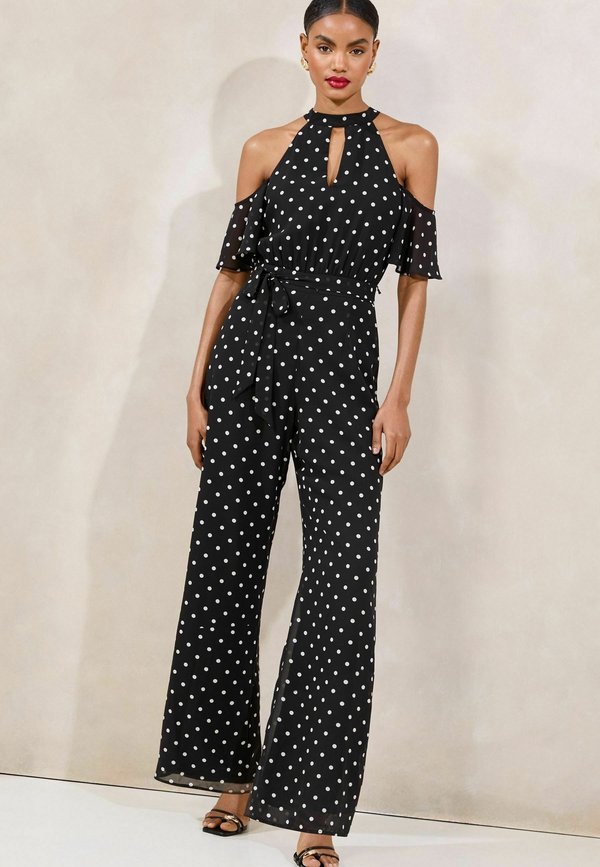REGULAR FIT - POLKA DOT COLD SHOULDER - Jumpsuit